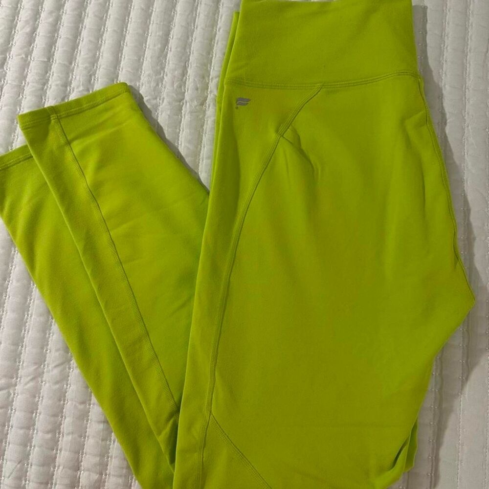 Fabletics Women's Green and Yellow Leggings